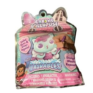Gabby's Dollhouse Washables MerCat Color and Wash New Tara Toys DreamWorks
